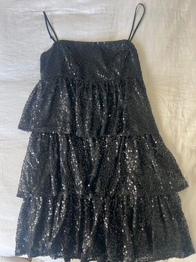 Betsey Johnson Black Sparkle Mini Dress